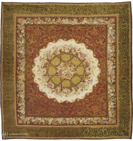 AUBUSSON carpet, France, circa 1850, 15'11" x 14'10", ref 02070