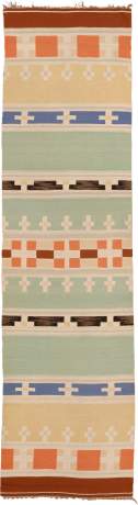 Swedish Flat Weave carpet, Sweden, circa 1960, 12'4" x 3'3", ref 02942