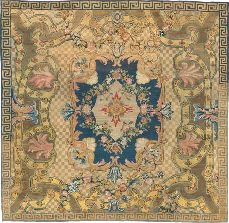 Pile Aubusson carpet, France, circa 1760, 12'1" x 12'0", ref 03182