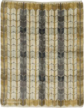 Swedish Pile, Art Deco carpet, Sweden, circa 1954, 6'7" x 5'1", ref 03222