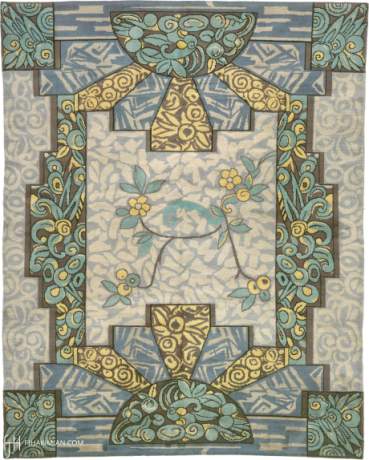 French Art Deco carpet, France, circa 1920, 12'10" x 10'3", ref 03384