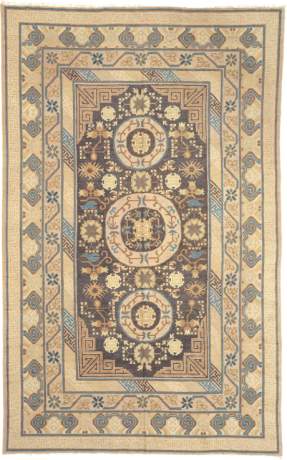 Khotan carpet, Tibet, circa 1900, 12'8" x 7'11", ref 08051