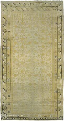 Khotan carpet, Tibet, circa 1900, 13'4" x 7'0", ref 08053