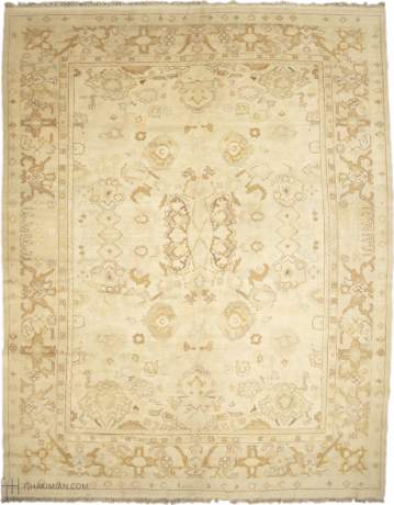 Oushak carpet, China, circa 1950, 11'7" x 8'10", ref 16015
