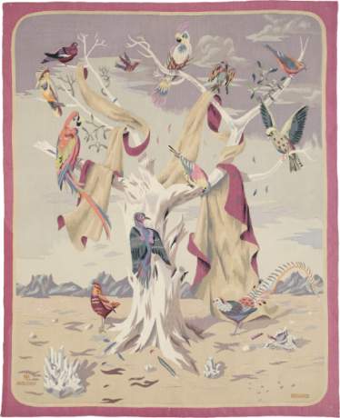 Tapestry, Aubusson carpet, France, circa 1950, 5'9" x 4'9", ref 22144