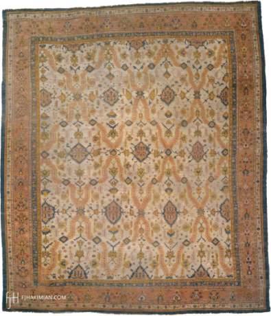 Oushak carpet, Turkey, circa 1890, 17'9" x 15'1", ref 04093