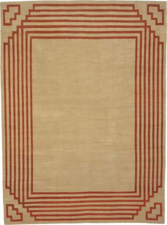 Deco Border, Art Deco carpet, Nepal, 21st Century, 13'8" x 9'11", ref 16035