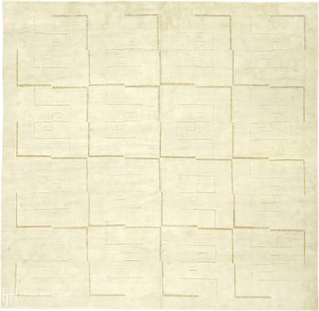 Maiandros, Art Deco carpet, Nepal, circa 2006, 11'11" x 11'10", ref 16906