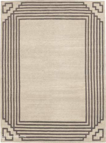 Deco Border, Art Deco carpet, Nepal, 21st Century, 12'1" x 9'0", ref 16943
