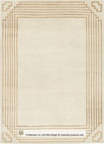 Deco Border, Art Deco carpet, Nepal, 21st Century, 13'10" x 10'1", ref 16944