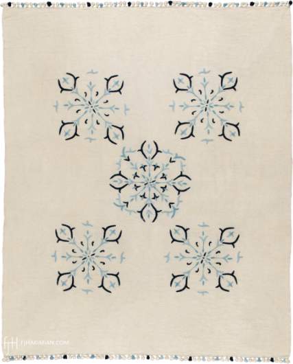 Vintage Cotton Blue Floral Throw
